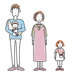 赤ちゃんを抱っこするおしゃれな若い夫婦と女の子