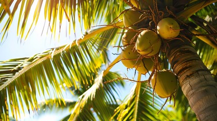 Fototapeta premium coconuts and palm trees