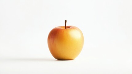 A Single Golden Delicious Apple on a White Background