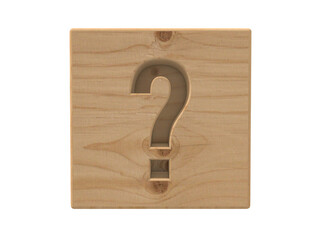 Question mark on wooden board