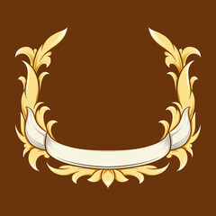 gold vintage frame with ribbon for typography