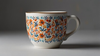 homelike mug with tea on a white background
