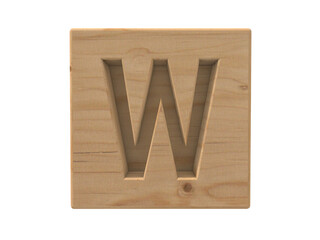 Wooden box letter W