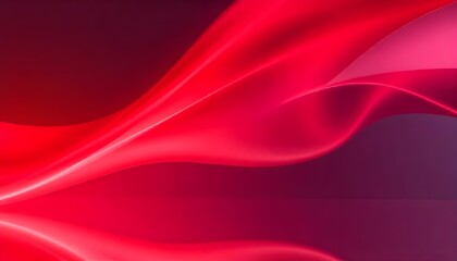 Red abstract background with soft curves and reflect swirling, red liquid reflecting on a smooth surface.