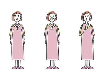 若い女性の色々な表情