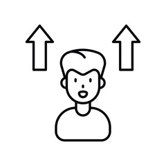 self improvements line icon with white background vector stock illustration