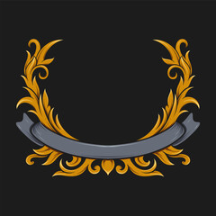 beautiful vintage gold ribbon frame typography