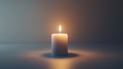 A Single Lit Candle on a Dark Background