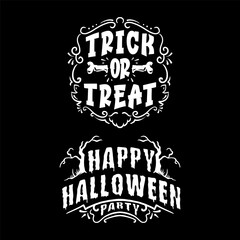 Halloween illustration element, Hand drawn style, Isolated on black background.