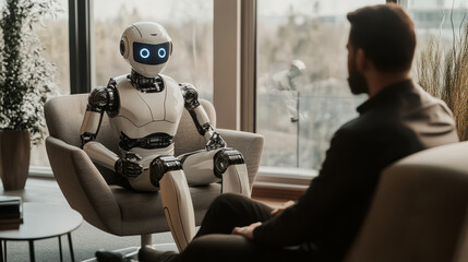 A robot at an interview, Generative AI