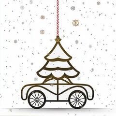 Christmas Tree Hanging from Car