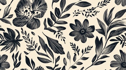 Beautiful hand drawn motifs and seamless patterns
