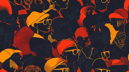 Seamless pattern for clothing backgrounds featuring Black History Month themes suitable for prints and apparel