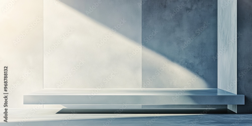 Leinwandbilder minimalist abstract backdrop featuring a pedestal created through 3d illustration and rendering
