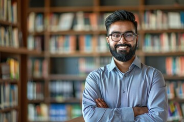 Fototapeta premium Successful Indian businessman student and small business owner.