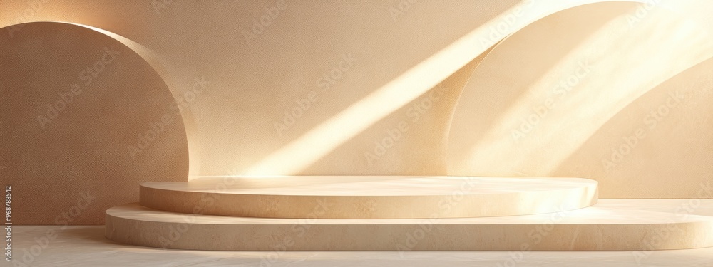 Poster Abstract background featuring a podium and wall 3D rendering and illustration