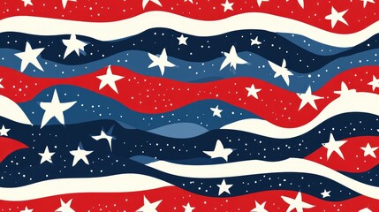 Happy Independence Day seamless pattern