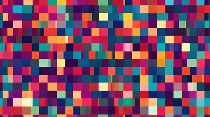 Seamless pixel pattern mosaic abstract background featuring squares suitable for wallpaper fabric textile or clothing design