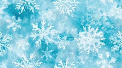 Baby Blue Frosted Background with Repeated Frosty Pattern Aqua Snowflake Design Geometric Sky Blue Abstract Watercolor Seamless Bluish Watercolor Print Turquoise Frosted Ornament