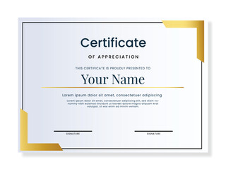 Elegant gradient golden luxury certificate