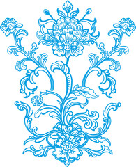 Asian style composition.Fantasy linear plants on a transparent background,stylized as Chinese,Japanese,Korean ornament with text.Vintage themed digital illustration for branding,posters,invitations