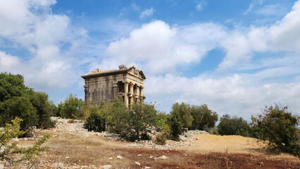 Mezgitkale (Fearless King's Tomb) is a mausoleum built by a Roman landowner for his family members in the 2nd or 3rd century in a rural area near the village of Turkmenusagi in the Silifke, Mersin.