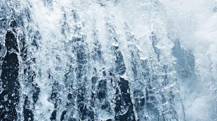 Close-up of Water Cascading Over Rocks