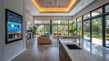 Modern smart home automation system controlling lighting and appliances
