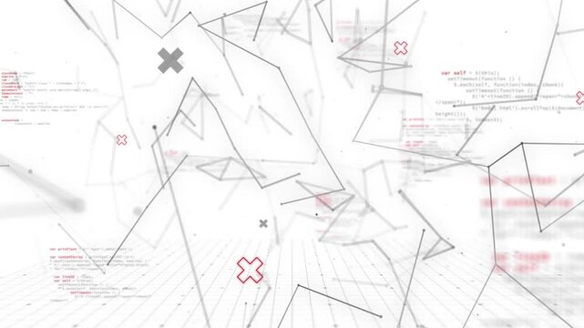 Animation of scientific data processing over white background