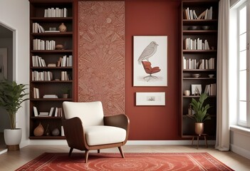 Photo modern style interior room 3d illustration Interior,Kitchen,Washrooms frame living room with colorful white sofa,led with blank frame