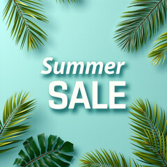 Obraz premium A minimalist and refreshing summer sale banner with 