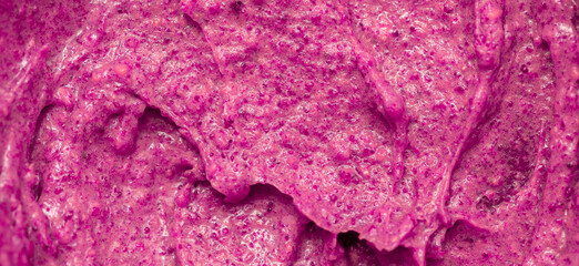 Fototapeta premium Berry yoghurt ice cream. Smoothies from fresh fruits and berries. Ice cream texture. Delicious sweet dessert close-up as a background.
