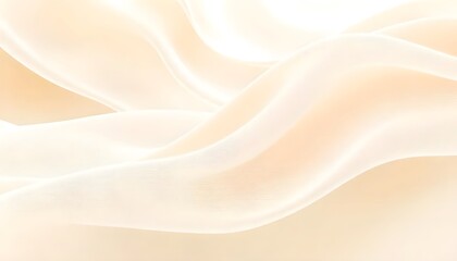 Obraz premium Smooth flowing beige and white abstract waves smooth, peach colored surface with a subtle gradient.