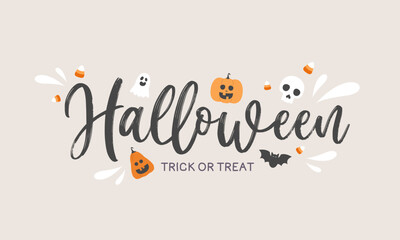 Halloween greeting card or background. vector illustration.