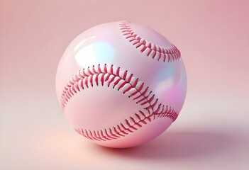 A baseball with red stitching and white stripes and with backgrounds
