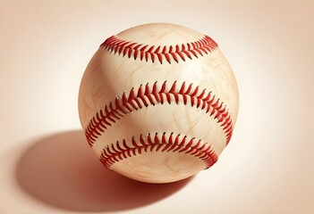 A baseball with red stitching and white stripes and with backgrounds
