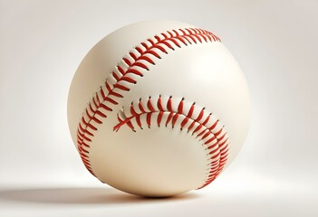 A baseball with red stitching and white stripes and with backgrounds