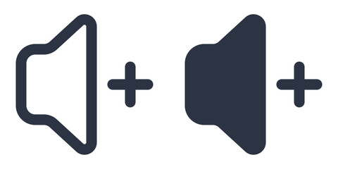 Fototapeta premium Volume Up simple icons set designed in filled, outline, line and stroke style