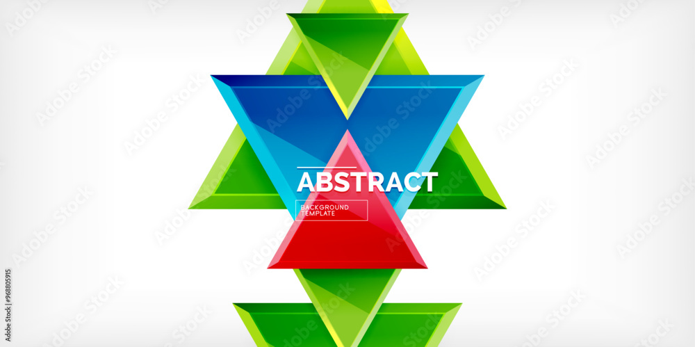 Wall mural Triangle glass shapes geometric abstract background. Vector Illustration For Wallpaper, Banner, Background, Card, Book Illustration, landing page