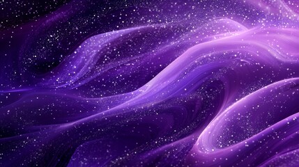 Abstract cosmic waves of purple and white lights, digital background. Futuristic and mystical concept