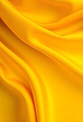 Abstract yellow background luxury cloth or liquid wave. Flowing yellow satin with soft folds and highlights.