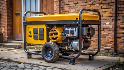 Yellow and black portable diesel or gas generator