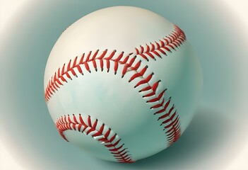 A baseball with red stitching and white stripes and with backgrounds