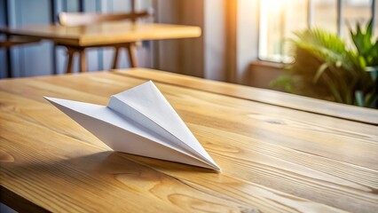 paper plane on a table