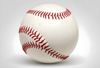 A baseball with red stitching and white stripes and with backgrounds