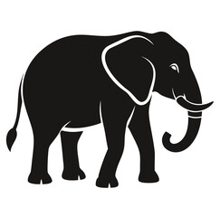 Silhouette vector image of a elephant  File