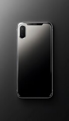 Sleek Black Smartphone with Minimalist Design and Chrome Accents