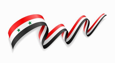 Syrian flag wavy abstract background. Vector illustration.