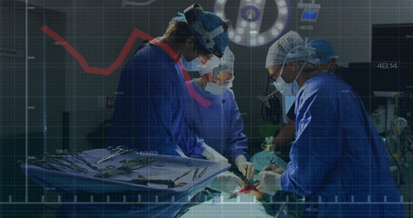 Image of statistics and data processing over diverse surgeons
