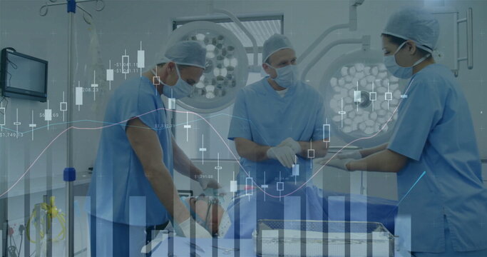 Image of statistics and data processing over diverse surgeons